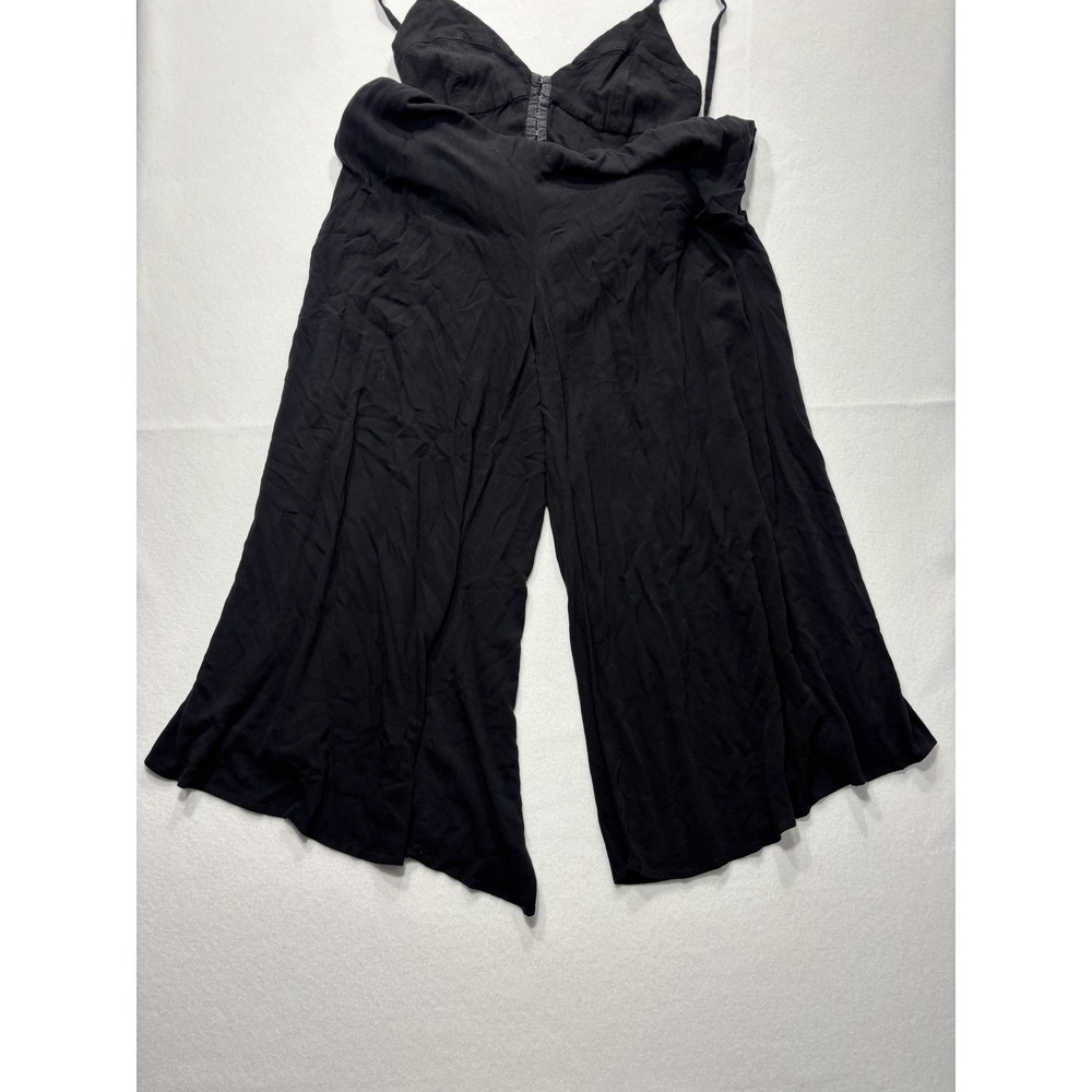 Intimately Free People Jumpsuit Womens XS Black V Neck Wide Leg Strappy Rayon - Picture 3 of 11